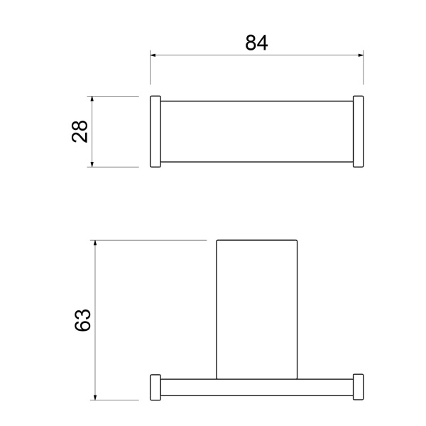 Крючок двойной Timo Torne 43012/03 черный