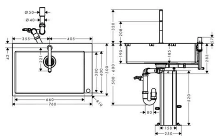 Кухонная комбинация hansgrohe C71-F660-08 43202800 сталь