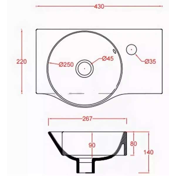 Раковина 43x26,7 см Artceram Lavamani Union LML001 01 00 bi