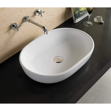 Раковина-чаша CeramaLux 9026A 60x41,5 см, накладная, белый