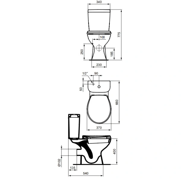 Унитаз-компакт Vidima Seva Fresh E405761 с сиденьем, белый