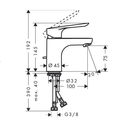 Смеситель для раковины hansgrohe Logis E 71178000