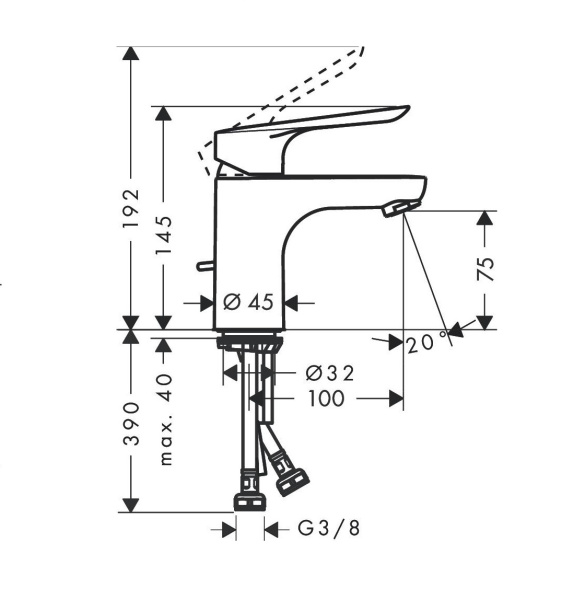Смеситель для раковины hansgrohe Logis E 71178000