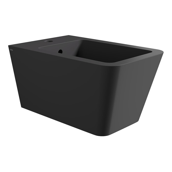 Подвесное биде Alice Hide Square 31220108SET с набором креплений чёрное матовое