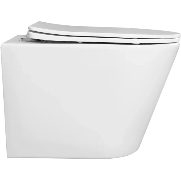 Унитаз подвесной Aquatek Вега AQ1904T-00 безободковый, торнадо, с сиденьем микролифт, белый