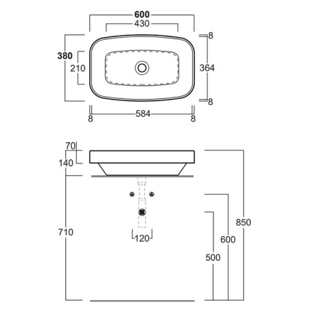 Раковина Simas Baden Baden 60 BB11bi