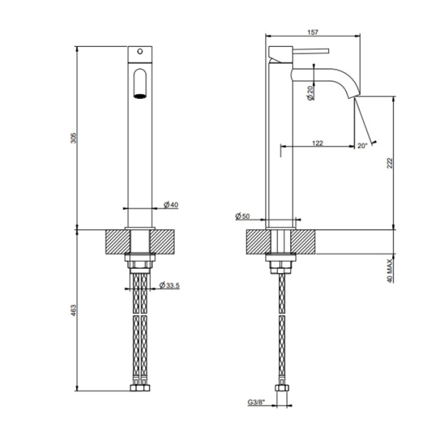 Смеситель для раковины Gessi 316 54009#299 черный