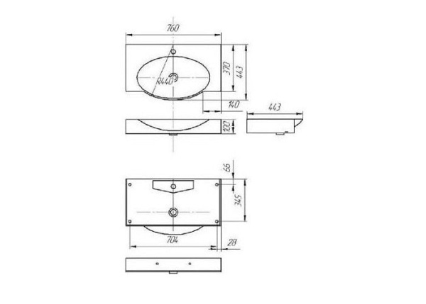 Раковина Edelform Signo 75 см