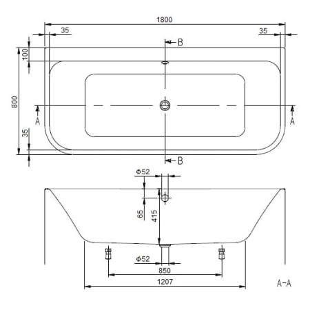Акриловая ванна Villeroy&Boch Architectura 180х80 UBA180ARE9CS00V-01