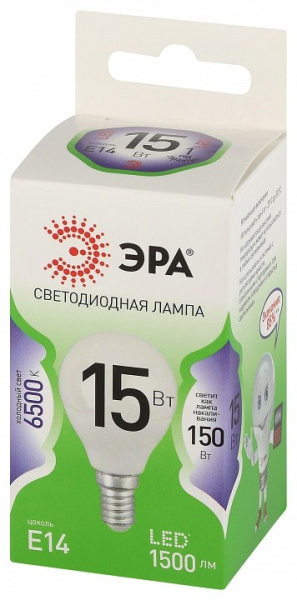 Лампа светодиодная Эра Green Line E14 15Вт 6500K LED P45-15W-865-E14 GL