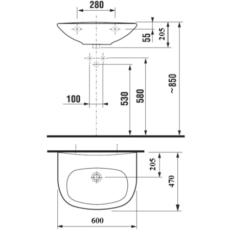 Раковина 60x47 см Jika Zeta 8103920001099