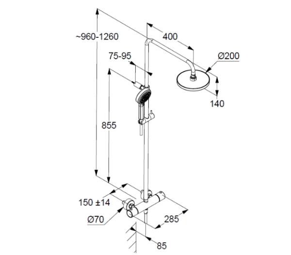 Душевая стойка Kludi Dive 6807905-00