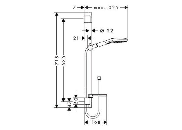 Душевой гарнитур hansgrohe Raindance Select E 120 / Unica'S Puro Set 0,65 m 26620400