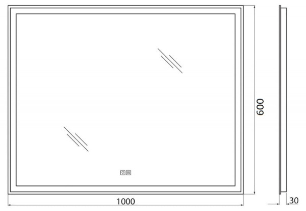 Зеркало BelBagno SPC-GRT-1000-600-LED-TCH-WARM