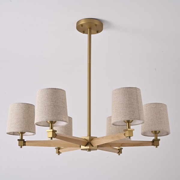 Люстра на штанге Imperiumloft Jorgenson Beige/Light wood STAVRA01