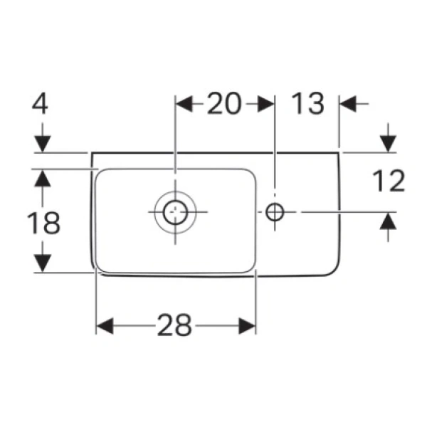 Раковина 50x25 см Geberit Renova Compact 276250000