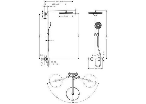 Душевая стойка hansgrohe Raindance Select Showerpipe 300 27114000
