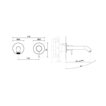 Смеситель для раковины Almar E210033.HB латунь