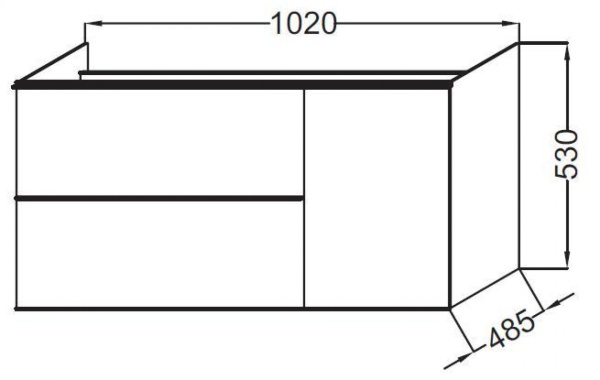Тумба под раковину 100 см Jacob Delafon Odeon Up EB891-N14 серый антрацит