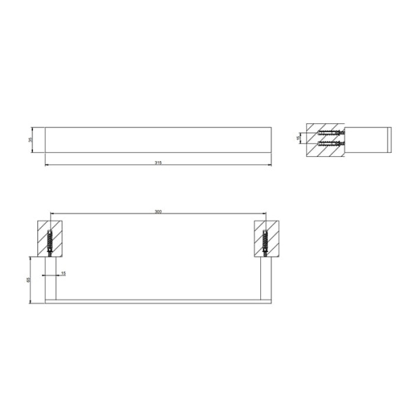 Полотенцедержатель Gessi Rettangolo 30 см 20897#080 золото