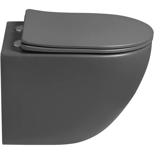 Унитаз подвесной Vincea Globo VT1-14STMA безободковый, торнадо, с сиденьем микролифт, антрацит матовый