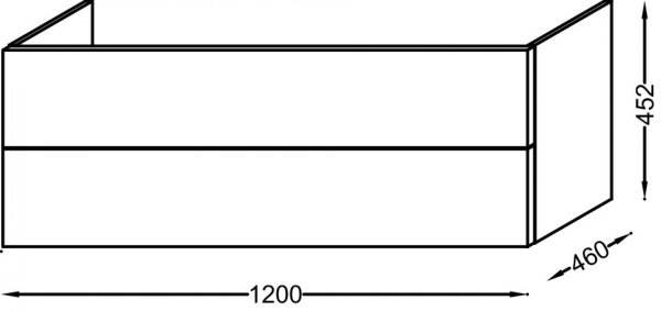 Тумба под раковину 120 см Jacob Delafon Vox EB2071-R2-G1G прямоугольные ручки пепельный