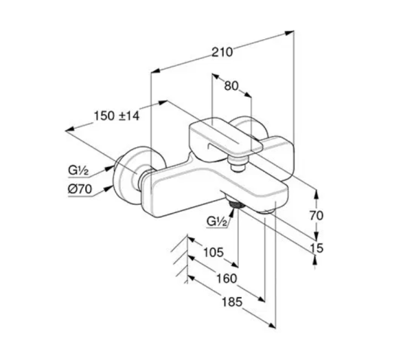 Смеситель для ванны и душа Kludi Renon 42691N075 брашированное золото