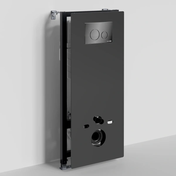 Инсталляция для унитаза WasserKRAFT Abens 20 20TLT.010.ME.BL.PB02 с кнопкой смыва, черный глянец