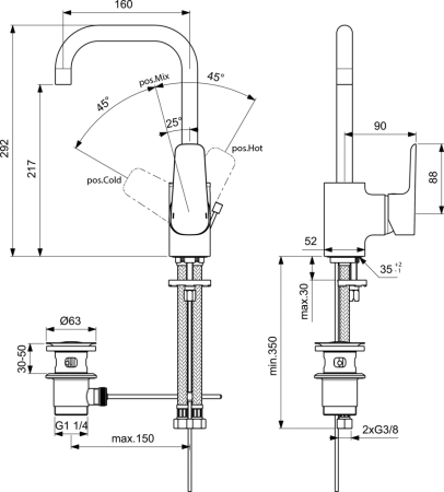 Смеситель для раковины Ideal Standard Ceraplan III B0706AA