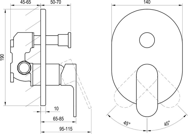 Смеситель для душа Ravak Chrome CR 065.20BL.O2.RB070 X070433 с лейкой черный
