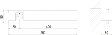 Полка электро П2 ПРОФ 500х90 TERMINUS