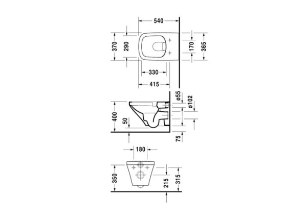 Подвесной унитаз Duravit DuraStyle 2538090000 безободковый