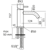 Смеситель для раковины Huber Lynox LX000544D1 сталь