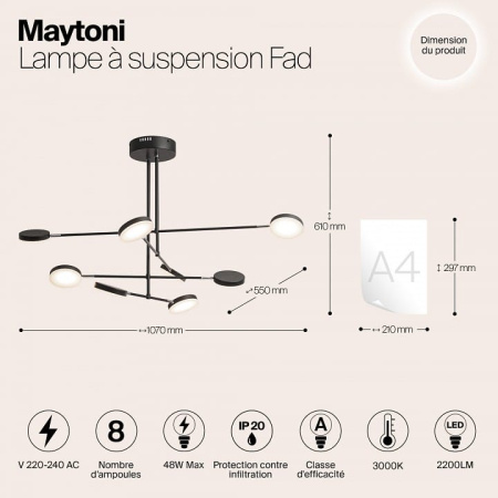 Люстра на штанге Maytoni ФАД MOD070PL-L48B3K
