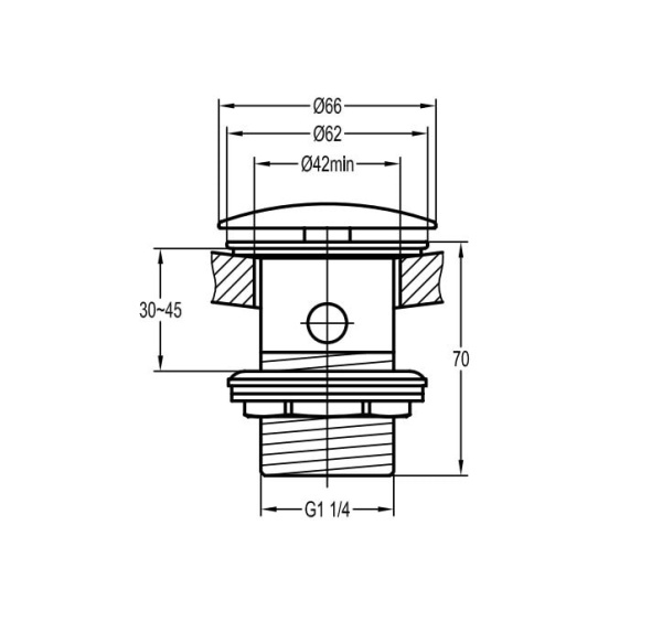 Донный клапан Cezares ECO-SAT-BORO брашированное золото