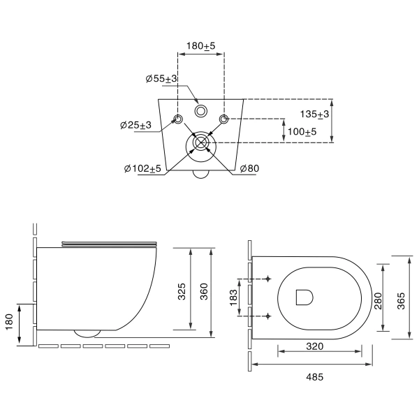 Унитаз подвесной SantiLine SL-5005T-BL безободковый, торнадо, с сиденьем микролифт, голубой матовый