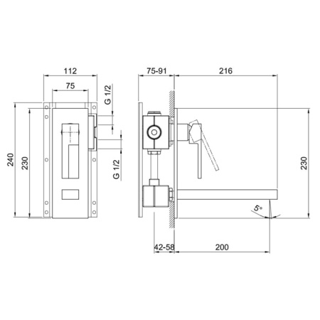 Смеситель для раковины Fantini AR/38 38 02 E233SB