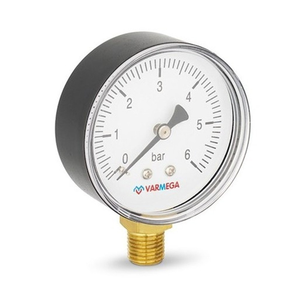 Манометр VARMEGA радиальный 63 мм, 6 бар, 1/4", VMMT10-630602