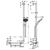 Душевой набор hansgrohe Raindance Select S 120 3jet 26326000 со штангой 110 см правосторонний