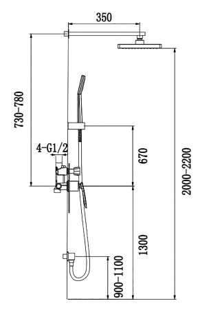 Душевой комплект Timo Helmi SX-4069/00-16SM