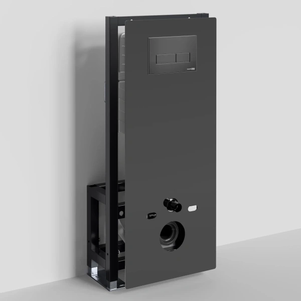 Инсталляция для унитаза WasserKRAFT Glan 66 66TLT.010.ME.BL.MB03 с кнопкой смыва, черный матовый