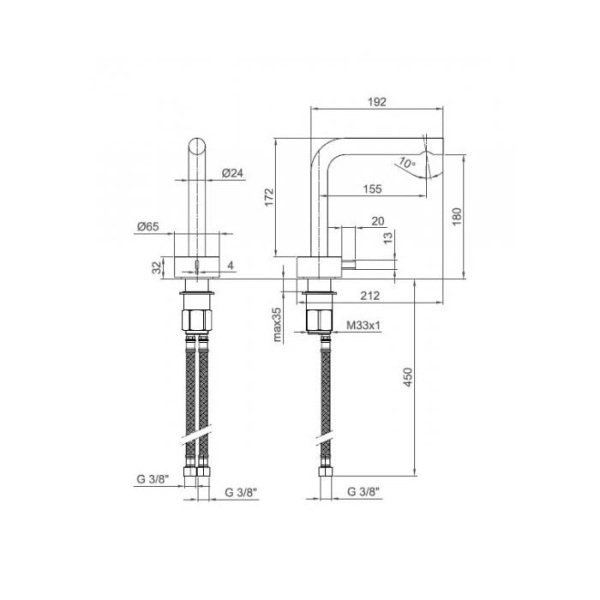 Смеситель для раковины Fantini AF/21 27 02 A004WF