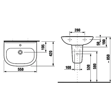 Раковина 55x42 Jika Olymp 8106120001049