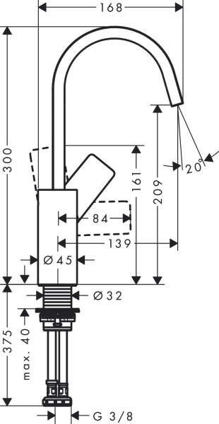Смеситель для раковины hansgrohe Vivenis 75032700 белый матовый