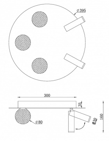 Потолочная люстра iLedex Telescope D4774-40 SGD