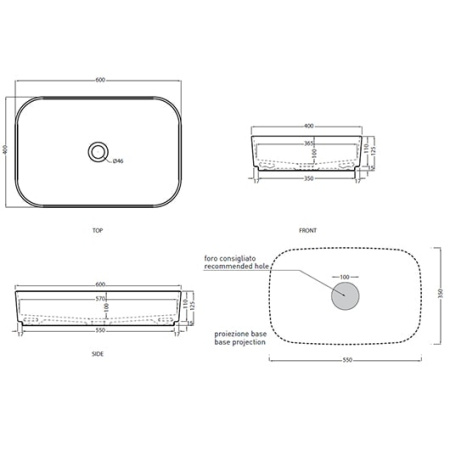 Раковина Cielo Shui Comfort 60 SHCOLAR60