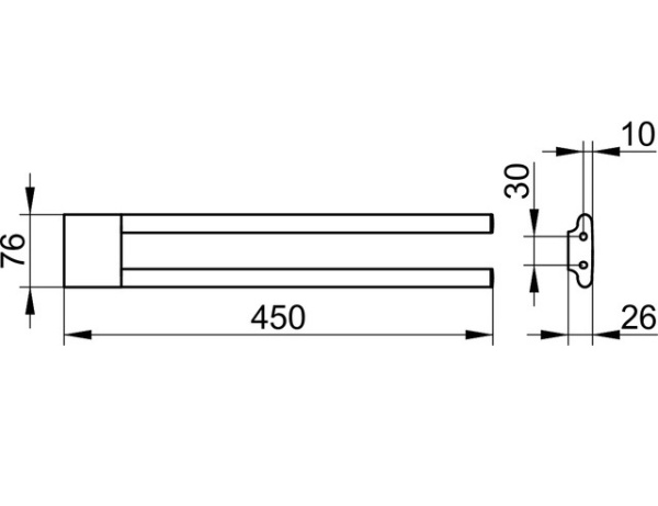 Полотенцедержатель Keuco Edition 400 11518030000 двойной шлифованная бронза