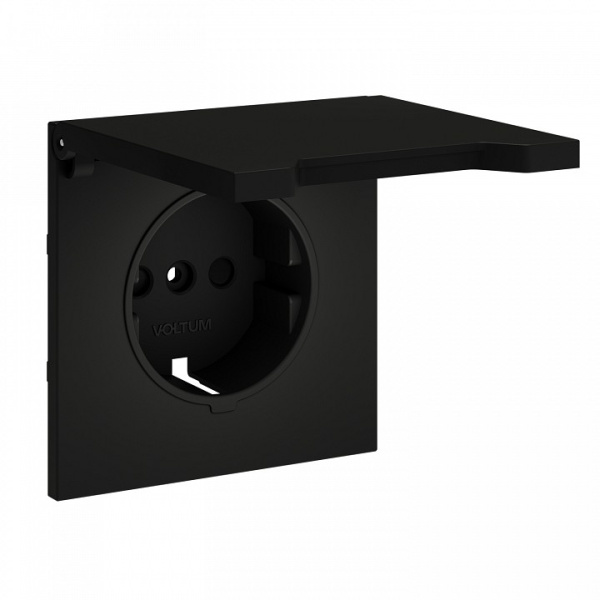 Накладка для розетки с заземлением и со шторками с крышкой Voltum S70 VLS000808