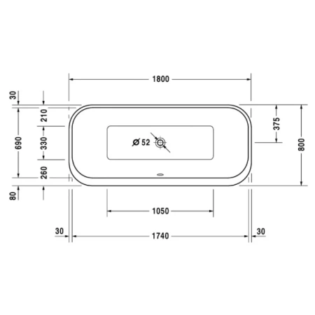 Акриловая ванна 180x80 см Duravit Happy D.2 700320000000000