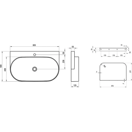 Раковина 80,5x50 см Ravak Yard 800 XJX0D280002